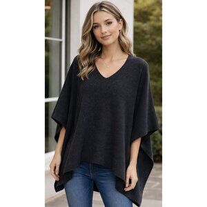 VINCE 100% Cashmere Poncho Sweater in Charcoal Gray XS / S Old Money Luxury